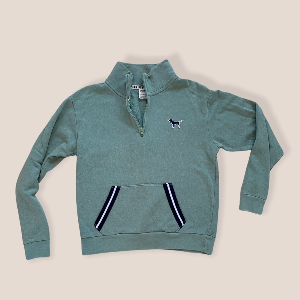 PINK VICTORIA SECRET QUARTER ZIP JACKET